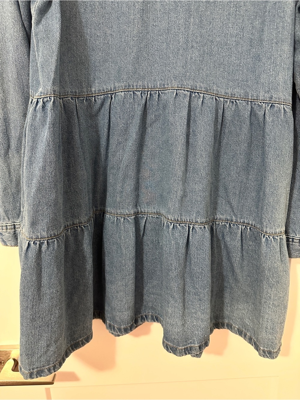 Free People Nicole Blue Denim Button Down Shirt Dress Size Medium Women’s - Picture 9 of 12